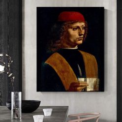 Portrait of a Musician by Leonardo da Vinci Printed on Canvas