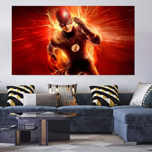 The Flash Superhero Printed on Canvas