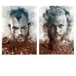 Portrait of The Vikings Ragnar and Floki