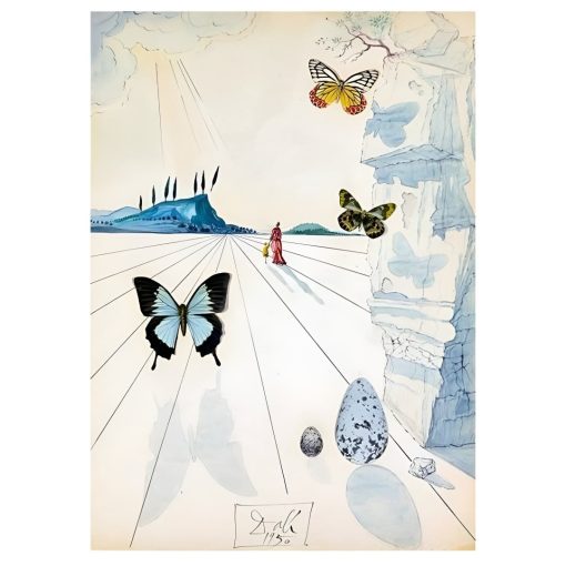 Landscape with Butterflies Artwork Printed on Canvas - Image 4