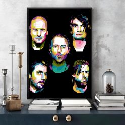 Artwork of The Radiohead Rock Band Printed on Canvas