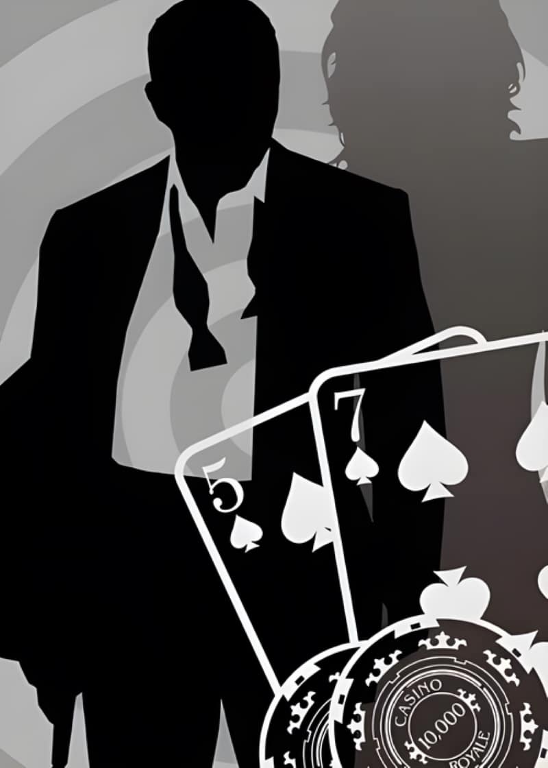 Bond Gambling in Casino Royale Printed on Canvas