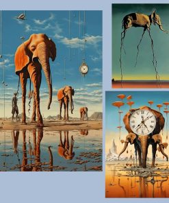 Fun Elephants Artworks Printed on Canvas