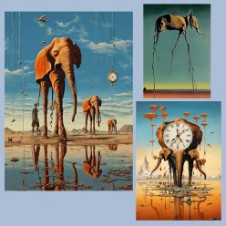 Fun Elephants Artworks Printed on Canvas