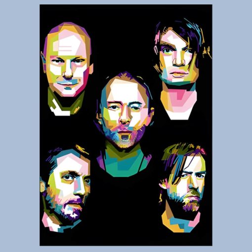 Artwork of The Radiohead Rock Band Printed on Canvas - Image 3