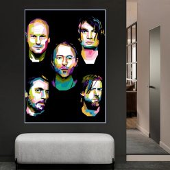 Artwork of The Radiohead Rock Band Printed on Canvas