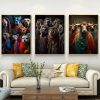 Animal in Clothes Colorful Artwork Printed on Canvas