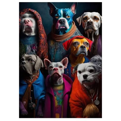 Animal in Clothes Colorful Artwork Printed on Canvas - Image 5