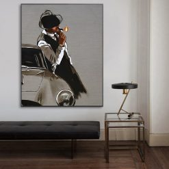 Man Smoking a Cigar Artwork Printed on Canvas