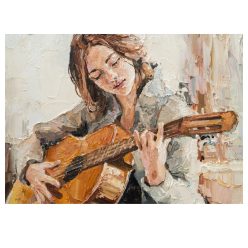 Painting of a guitar player