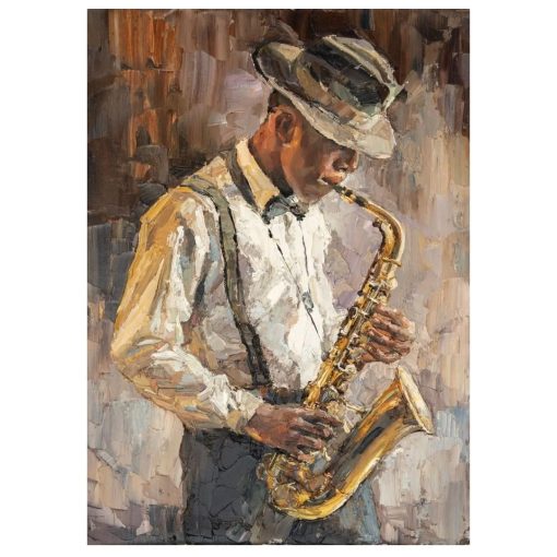 Musicians Playing Their Instruments Printed on Canvas - Image 2