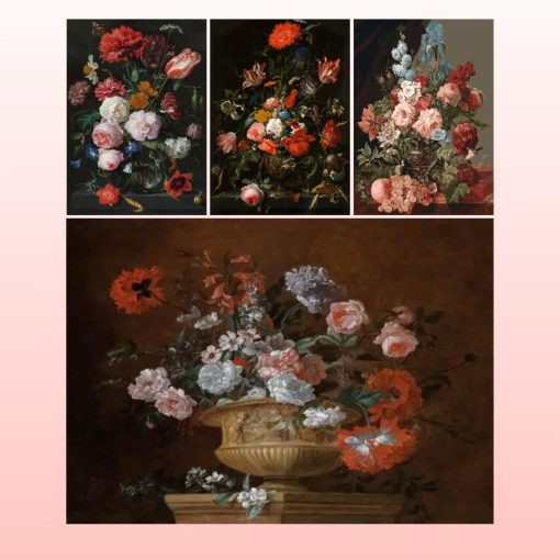 Flowers in Vase by Jan Frans van Dael Printed on Canvas