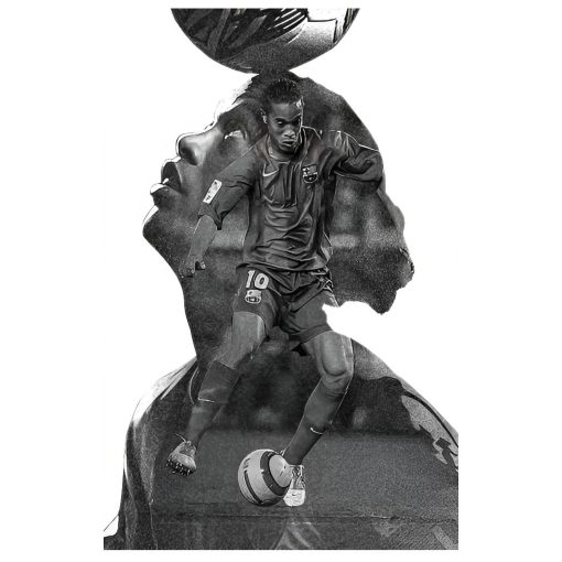 Artwork of Ronaldinho Football Player Printed on Canvas - Image 4