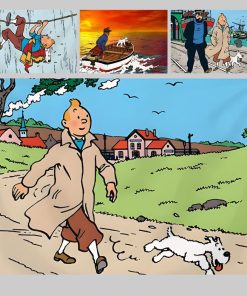 Cartoon Artwork of Tintin Printed on Canvas