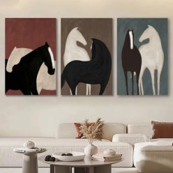 Abstract Horses Artwork Printed on Canvas