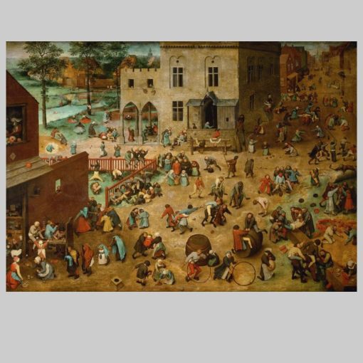 Children's Games by Pieter Bruegel Printed on Canvas - Image 3