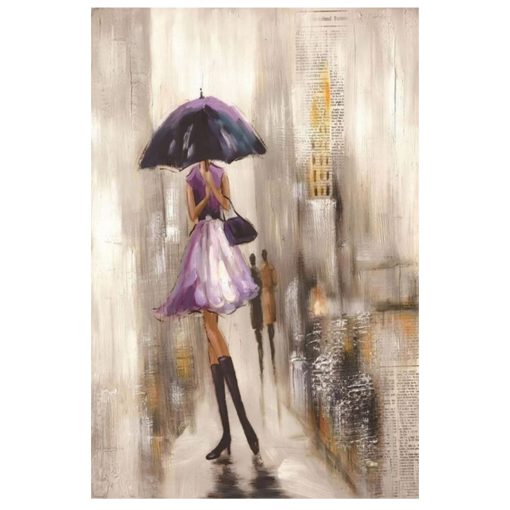 Painting of Woman With Umbrella Printed on Canvas - Image 2