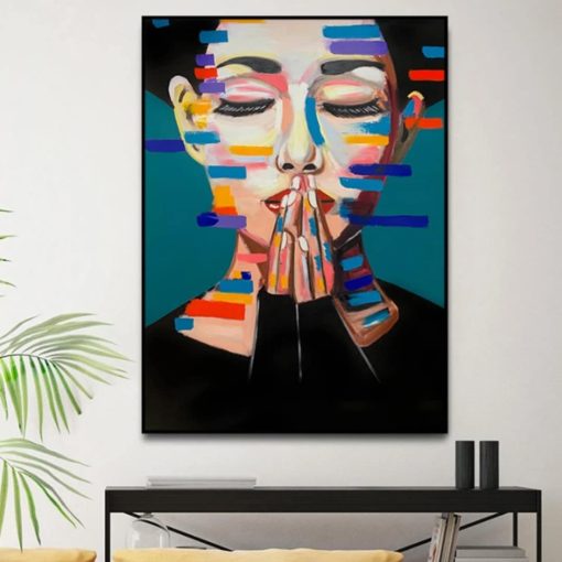 Pop Art Portrait Painting Printed on Canvas