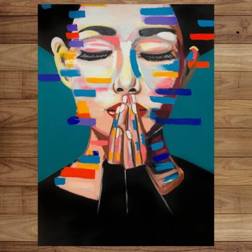 Pop Art Portrait Painting Printed on Canvas - Image 4