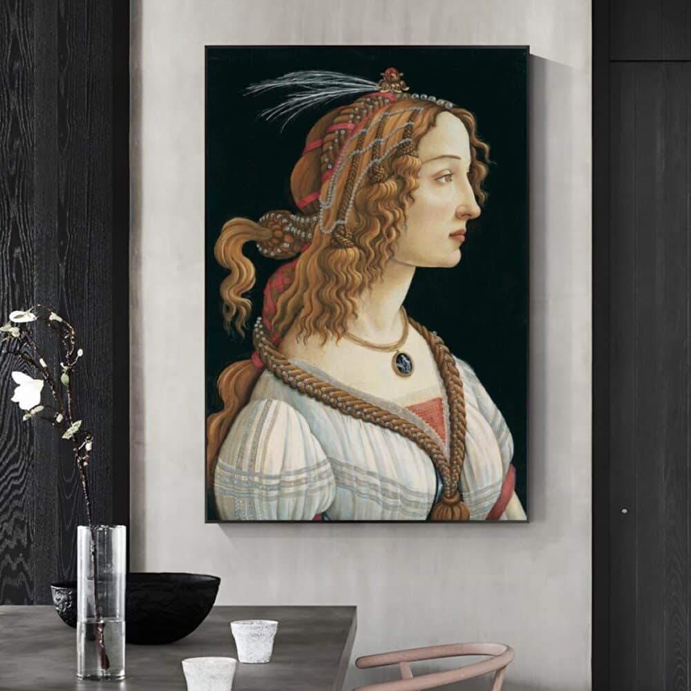 Portrait of a Lady by Sandro Botticelli Printed on Canvas