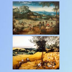 The Hay Harvest and The Harvesters by Pieter Bruegel Printed on Canvas