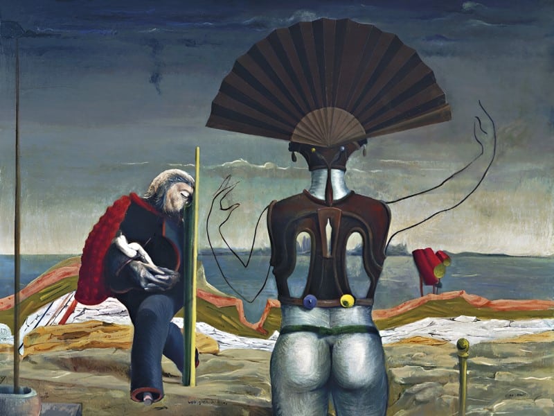 Woman, Old Man and Flower by Max Ernst Printed on Canvas