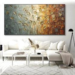 Abstract Nordic Flowers Artwork Printed on Canvas