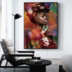 Abstract Portrait of Woman Printed on Canvas