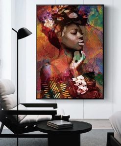 Abstract Portrait of Woman Printed on Canvas