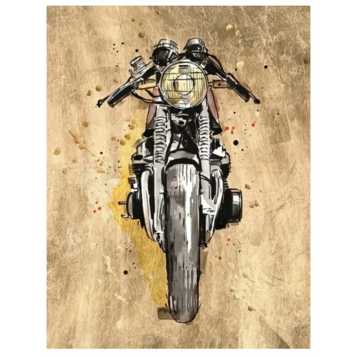 Painting of Motorcycle Printed on Canvas - Image 2