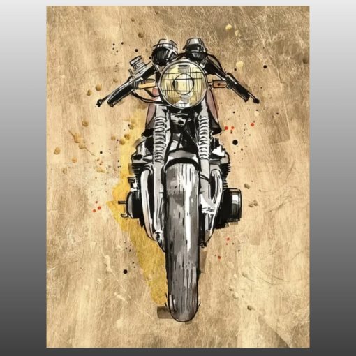 Painting of Motorcycle Printed on Canvas - Image 3