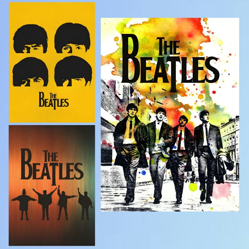 The Beatles Pop Art Printed on Canvas