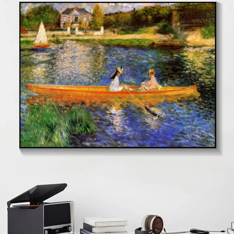 The Seine at Asnieres by Pierre-Auguste Renoir Printed on Canvas