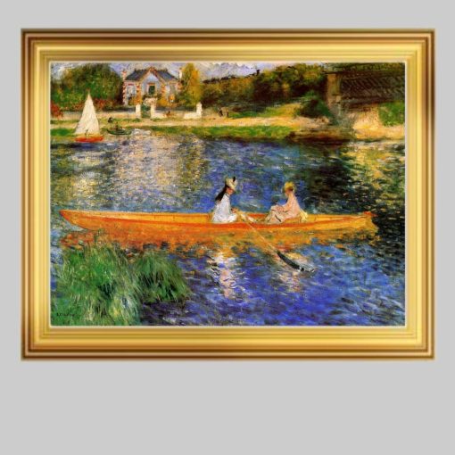 The Seine at Asnieres by Pierre-Auguste Renoir Printed on Canvas