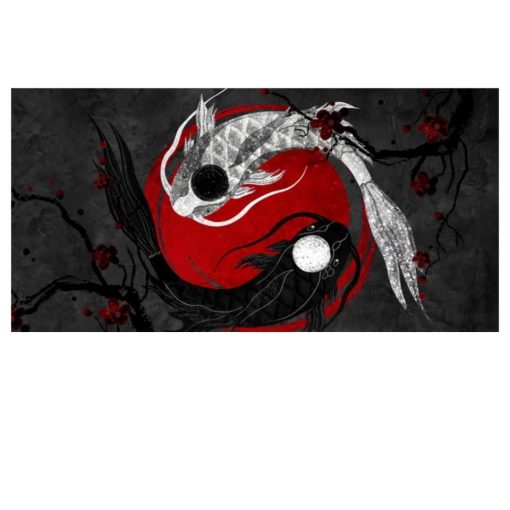 Woman Warrior and Yinyang Artwork Printed on Canvas - Image 5