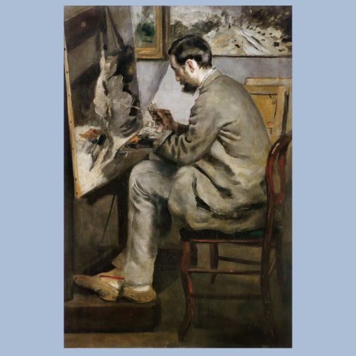 Frédéric Bazille at His Easel by Pierre-Auguste Renoir Printed on Canvas - Image 3