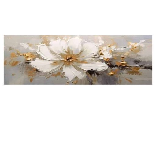 Golden Flowers Wall Art Printed on Canvas - Image 5