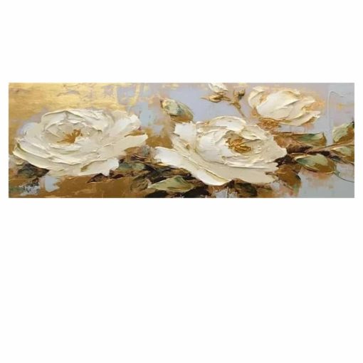 Golden Flowers Wall Art Printed on Canvas - Image 6