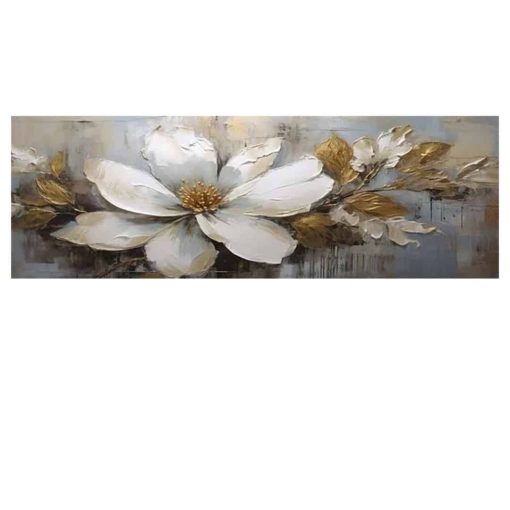 Golden Flowers Wall Art Printed on Canvas - Image 7