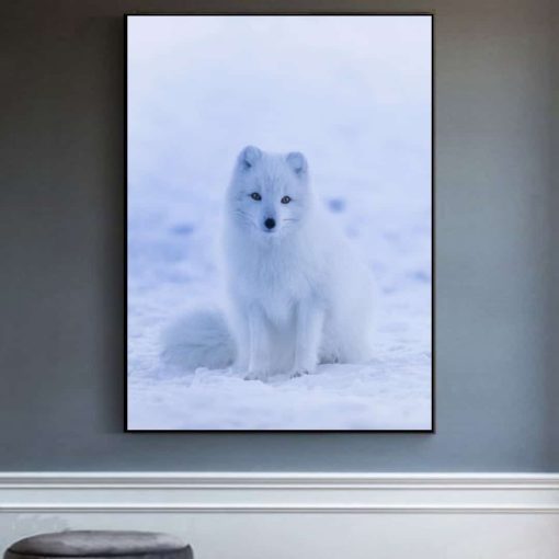 Happy Fox Enjoying the Day In The Snow Printed on Canvas - Image 4