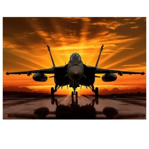 Navy Planes at Sunset Printed on Canvas - Image 3