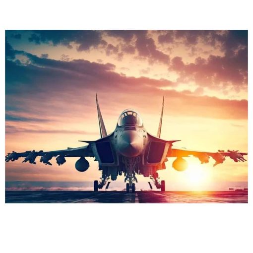 Navy Planes at Sunset Printed on Canvas - Image 6