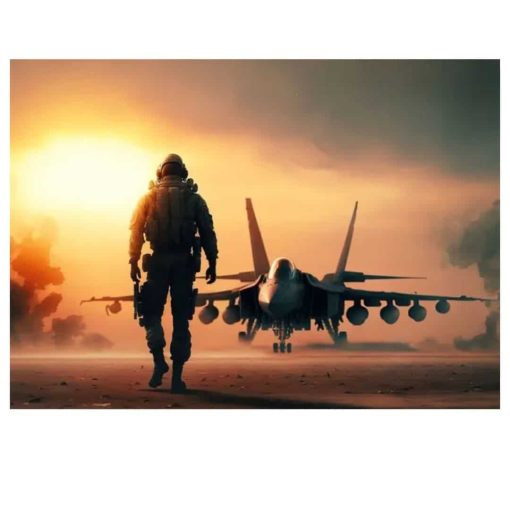 Navy Planes at Sunset Printed on Canvas - Image 7