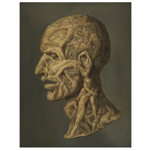 Head of a Man and Self Portrait by Filippo Balbi Printed on Canvas - Image 5