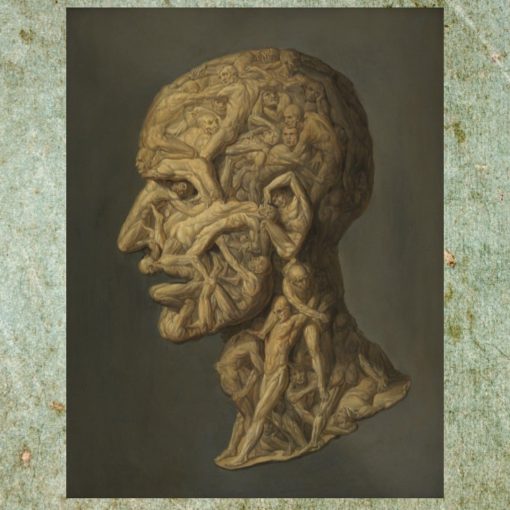 Head of a Man and Self Portrait by Filippo Balbi Printed on Canvas - Image 3