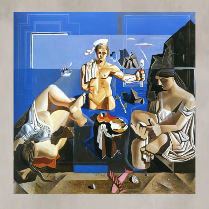 Neo-Cubist Academy (Composition with Three Figures) by Salvador Dalí 1926