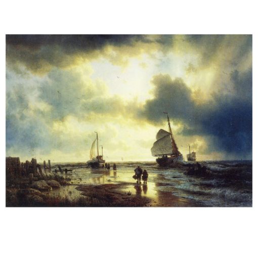 The Ebb Tide by Andreas Achenbach 1849 Printed on Canvas - Image 2