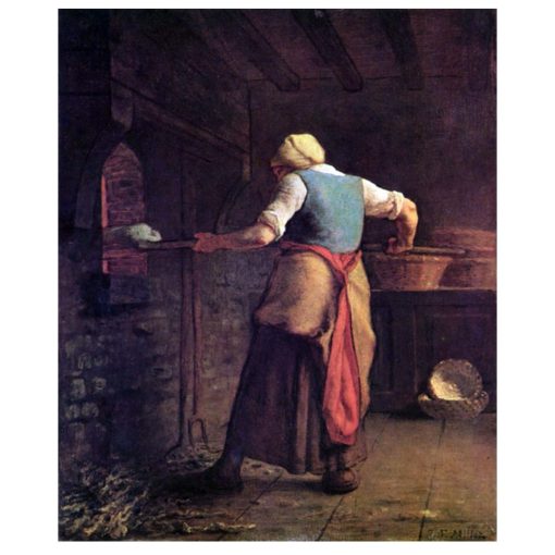 Woman Baking Bread by Jean-François Millet Printed on Canvas - Image 2