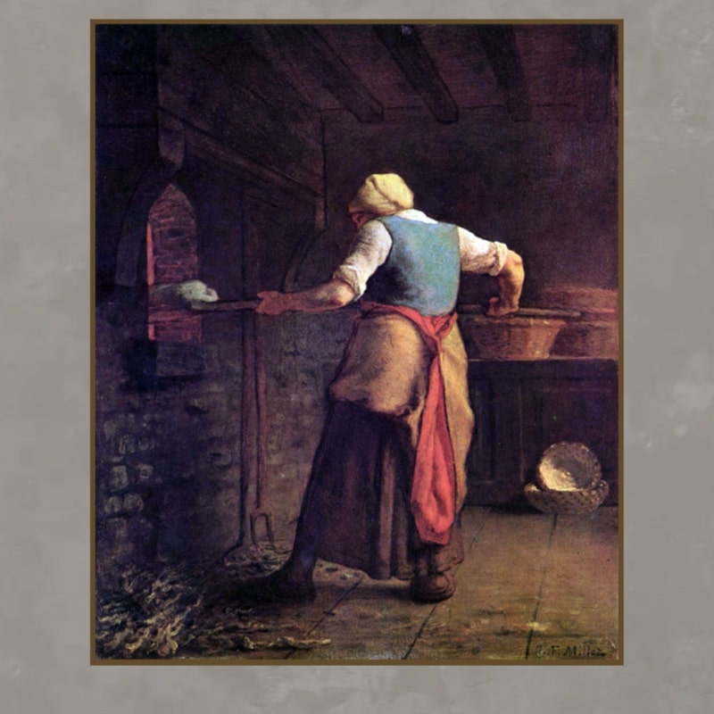 Woman Baking Bread by Jean-François Millet 1854