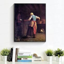 Woman Baking Bread by Jean-François Millet Printed on Canvas